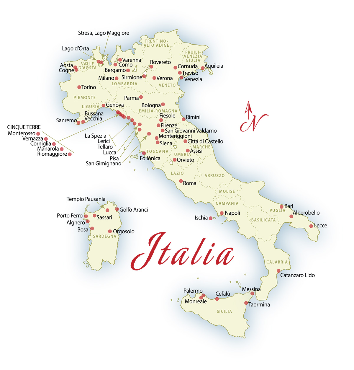 Map Of Italia RedRedCircle